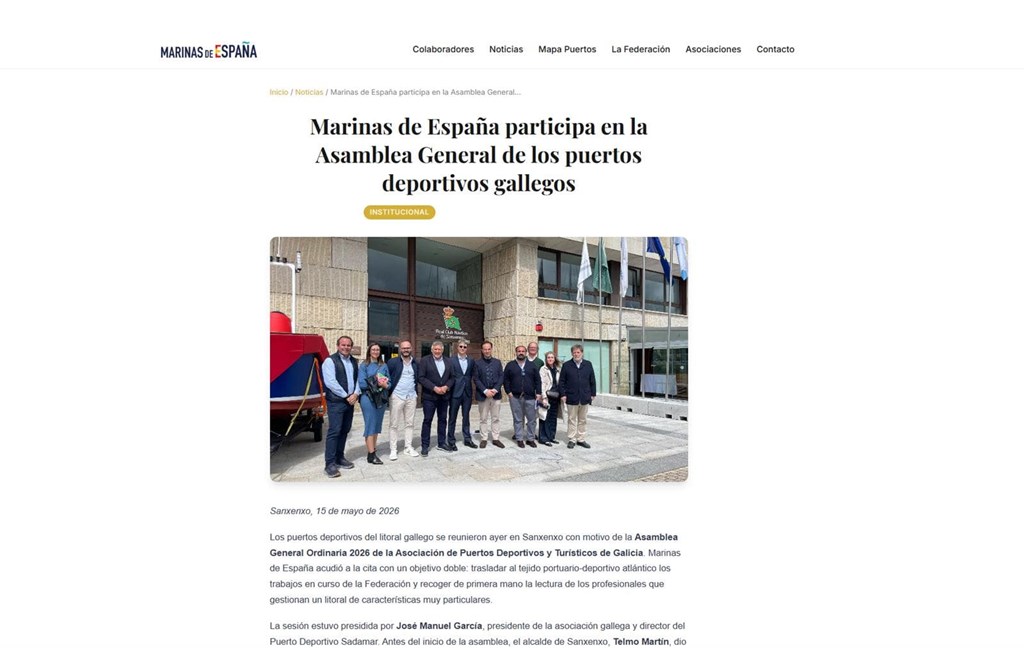 Marinas de España participa en la Asamblea General de los puertos deportivos gallegos
