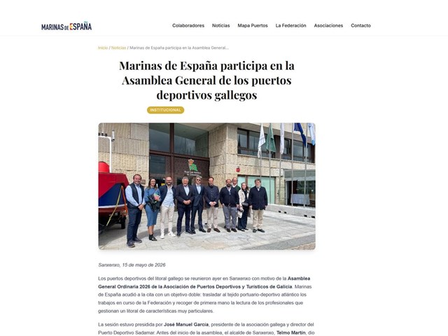 Marinas de España participa en la Asamblea General de los puertos deportivos gallegos